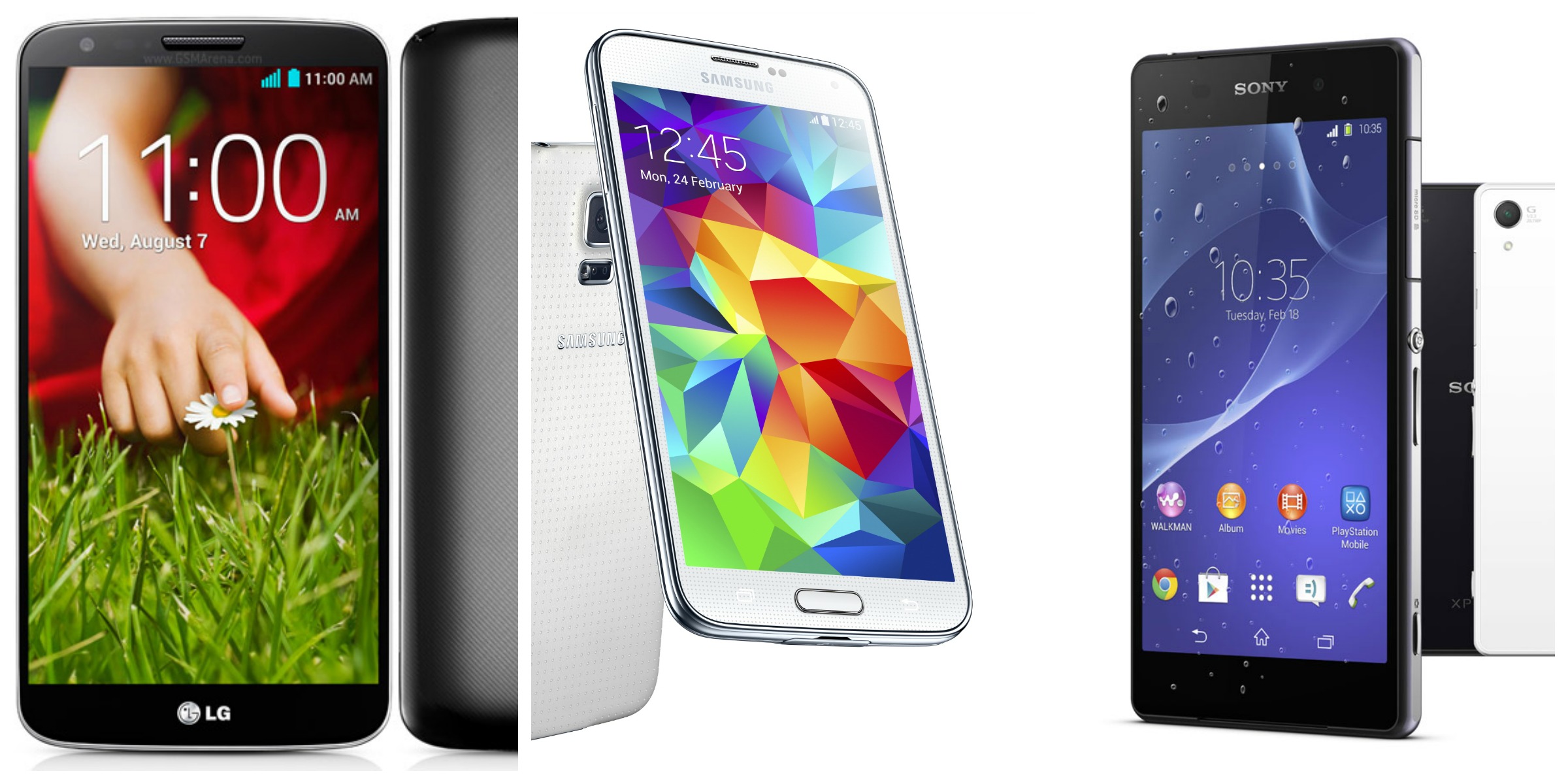 LG G2 vs Samsung GALAXY S5 vs Sony Xperia Z2 - comparativ ...