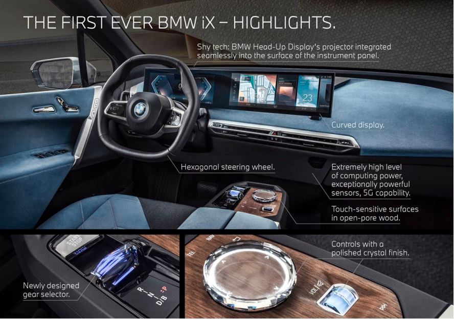 BMW iX detalii design interior