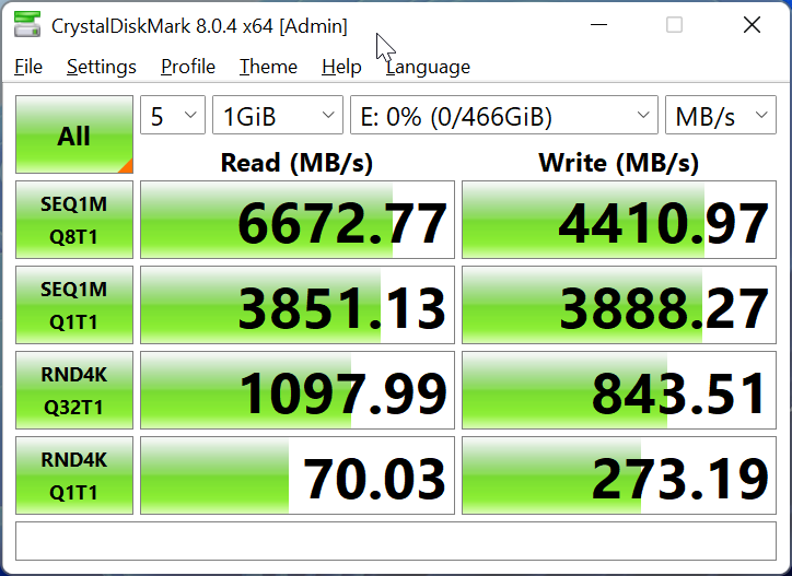 Teste benchmark SSD Crucial P5 Plus 500GB