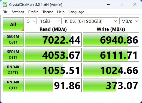 Teste benchmark SSD Kingston KC3000 2TB