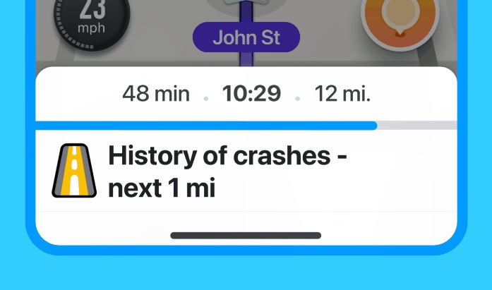 O nouă funcţie disponibilă în Waze te avertizează dacă pe drumul pe care circuli au loc des accidente