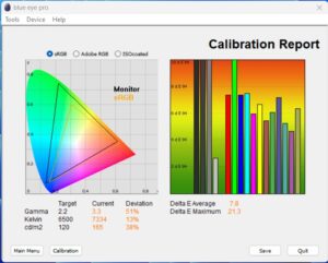 Test culori mod CAD-CAM monitor BenQ PD3420Q