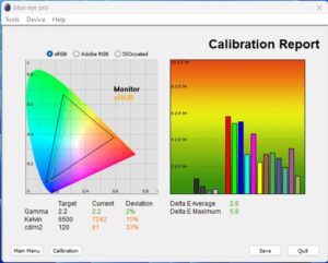 Test culori mod sRGB monitor BenQ PD3420Q