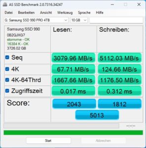 Teste benchmark SSD Samsung 990 PRO PCIe 4.0 NVMe 4TB