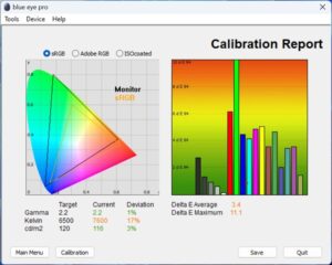 Test culori mod Default - Native ecran laptop ASUS ROG Zephyrus G16 GA605