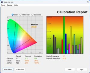 Test culori mod Professional - Display P3 monitor gaming MSI MAG 274QRF QD E2