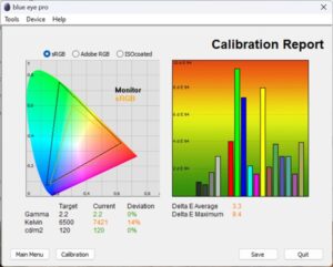 Test culori inainte calibrare ecran ASUS TUF A15 FA507