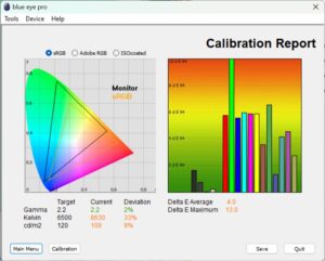 Test culori mod Animation monitor BenQ PD2705UA