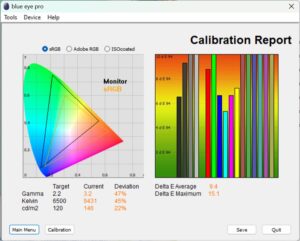 Test culori mod DICOM monitor BenQ PD2705UA