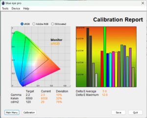 Test culori mod Dark Room monitor BenQ PD2705UA