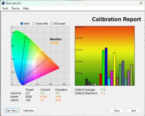 Test culori mod Low Blue Light monitor BenQ PD2705UA