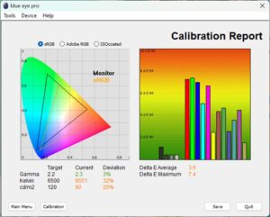 Test culori mod sRGB monitor BenQ PD2705UA