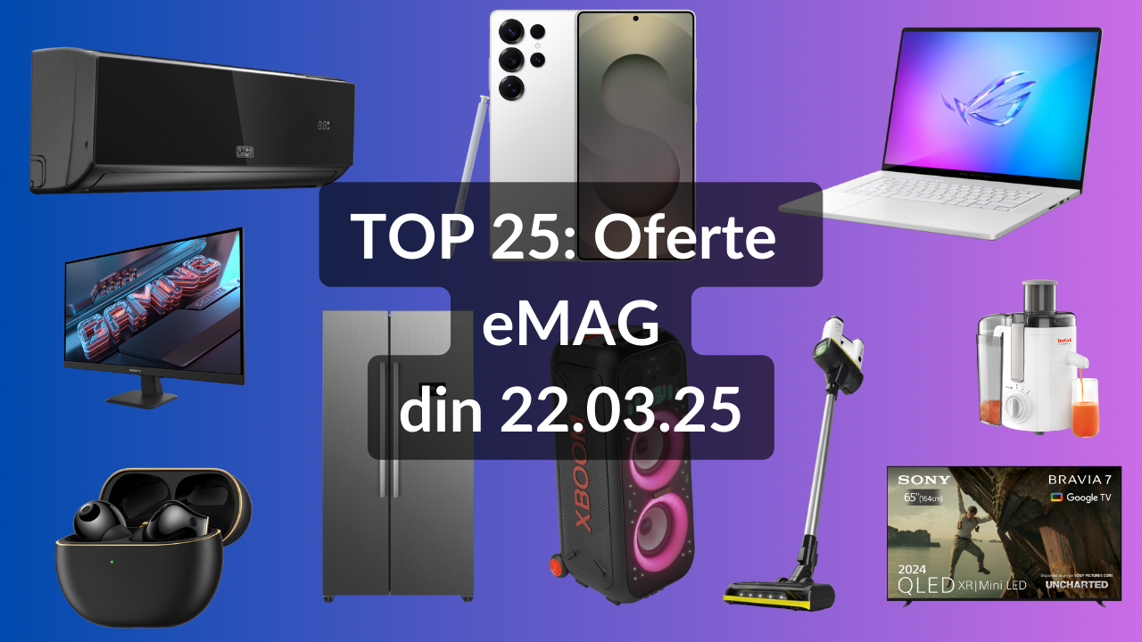 22.03.25からEMAGを提供します（Sony Mini TV High Aginal、Samsung Galaxy S25 Ultraは5500 LEIのしきい値を下回り、1000W LGオーディオスピーカー、10％割引など）