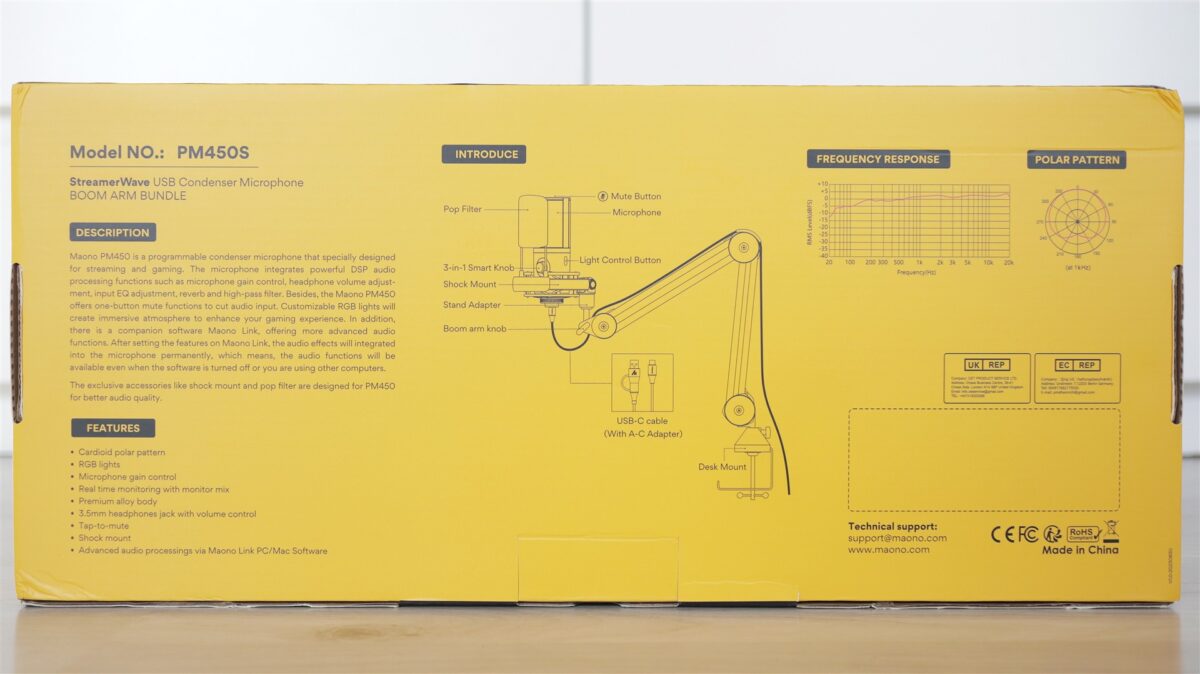 Microfon gaming Maono PM450S cu boom arm inclus - review