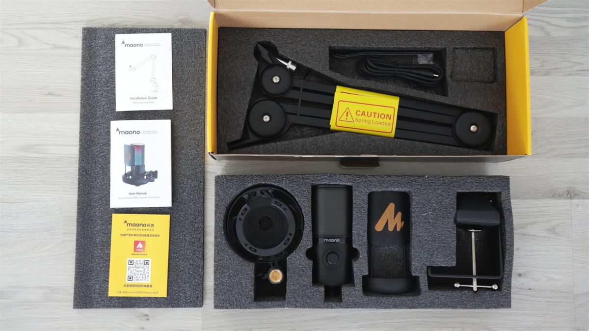 Microfon gaming Maono PM450S cu boom arm inclus - review