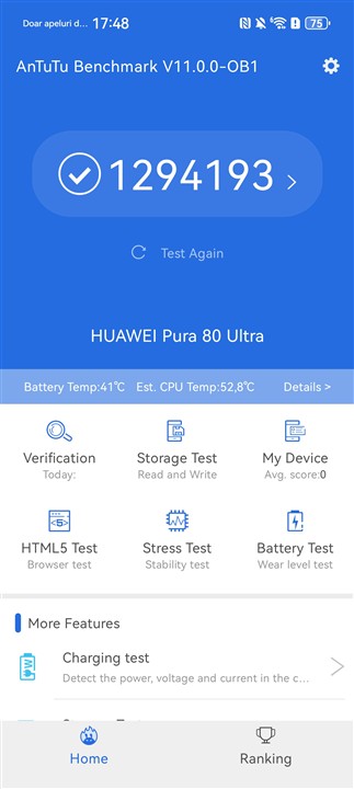 Teste benchmark Huawei Pura 80 Ultra