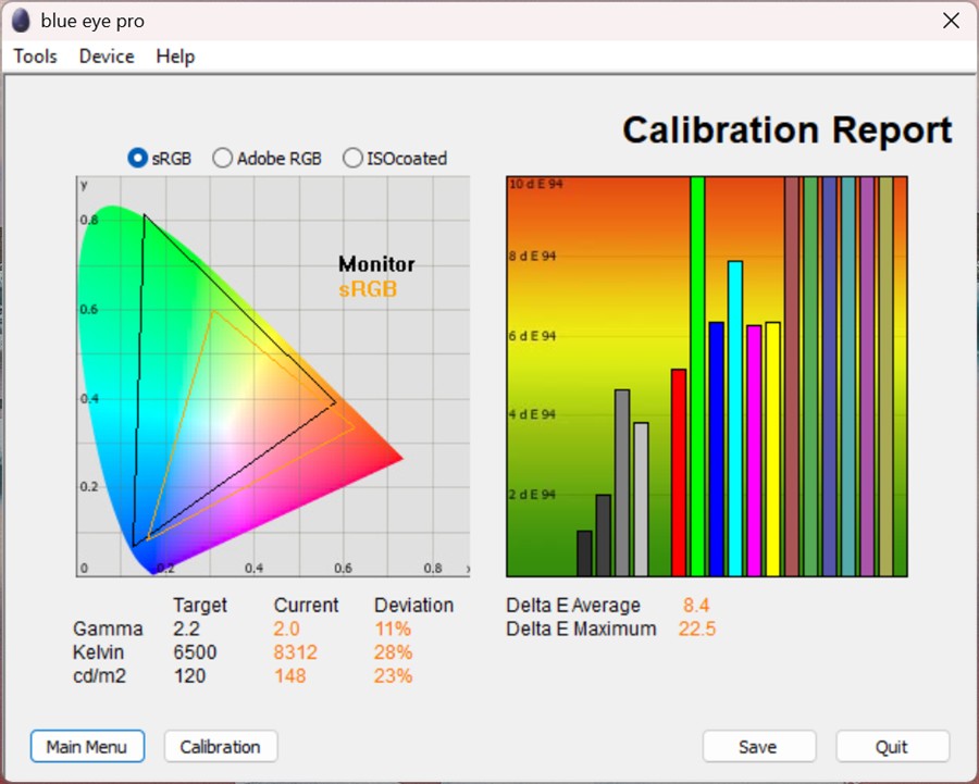 Test culori mod Game Racing monitor gaming MSI MPG 322URX