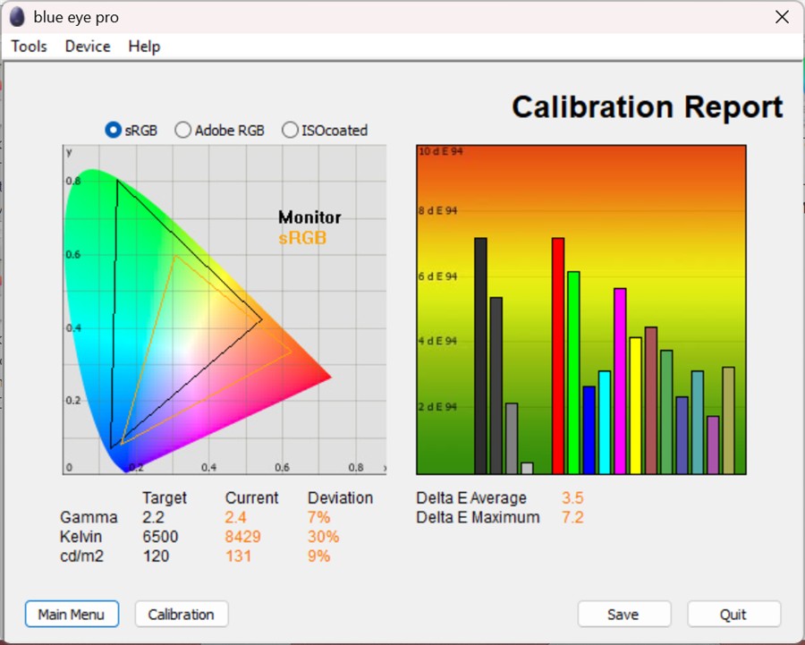 Test culori mod Pro Adobe RGB monitor gaming MSI MPG 322URX