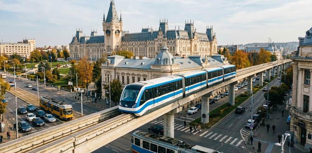 Pentru descongestionarea traficului, un oraş important din România analizează implementarea unui traseu monorail (tren suspendat)