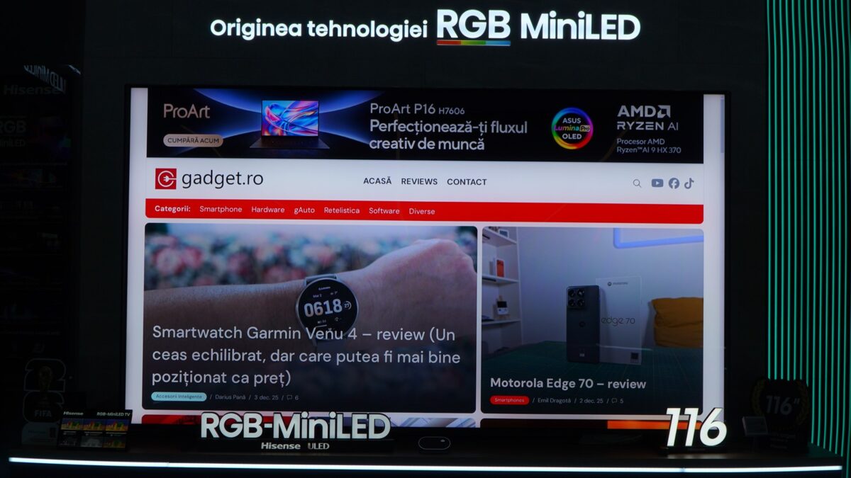 Smart TV Hisense RGB-MiniLED 116UXQ - review