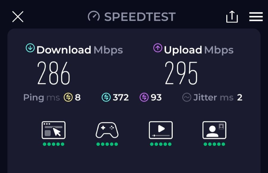Viteza Wi-Fi ZTE nubia Air