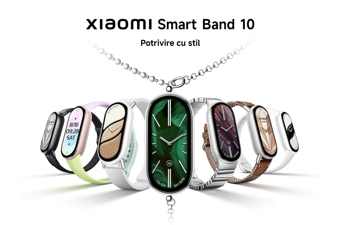 Oferta zilei: braţara inteligentă Xiaomi Smart Band 10 poate fi achiziţionată la super preţul de 154.53 lei