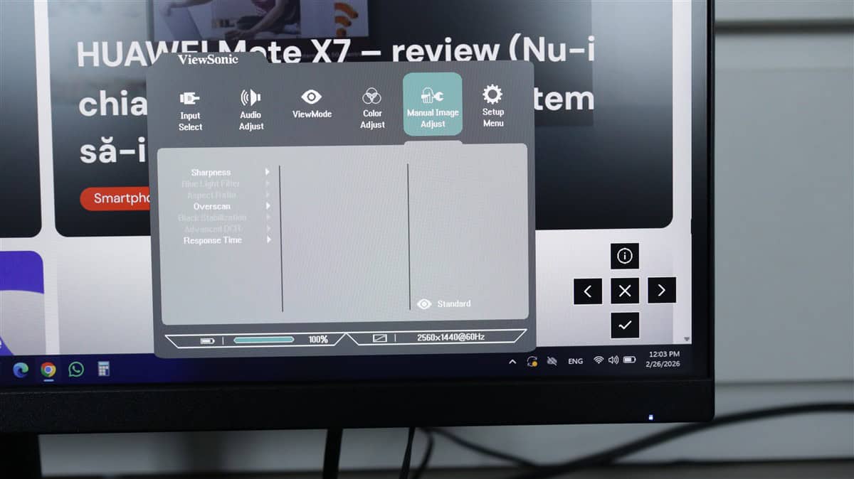 Imaginea prezintă ecranul unui Huawei Mate X7 cu meniul de setări al camerei deschis.