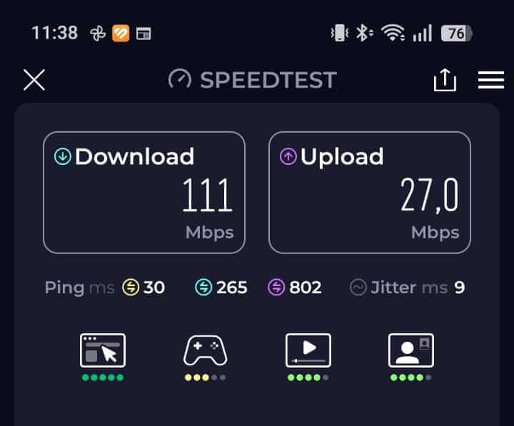 Viteza Wi-Fi pe 5G router Acer Connect M4