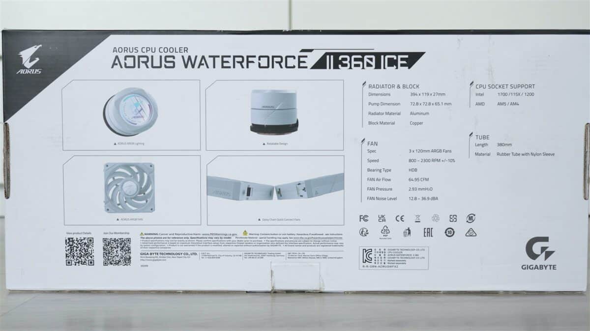 Cooler CPU GIGABYTE AOURS WaterForce 2 360 ICE