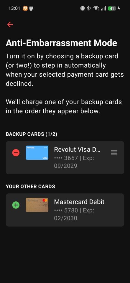 Curve Pay Anti-Embarrassment Mode