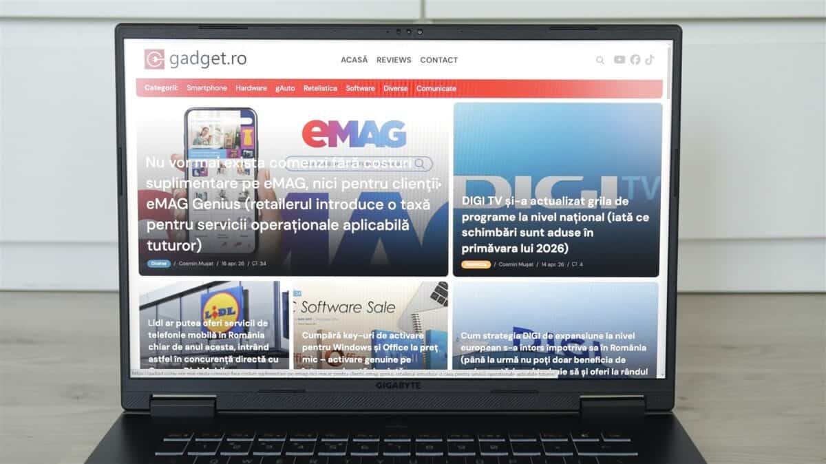 Laptop gaming GIGABYTE Gaming A16 (GA6H) - review