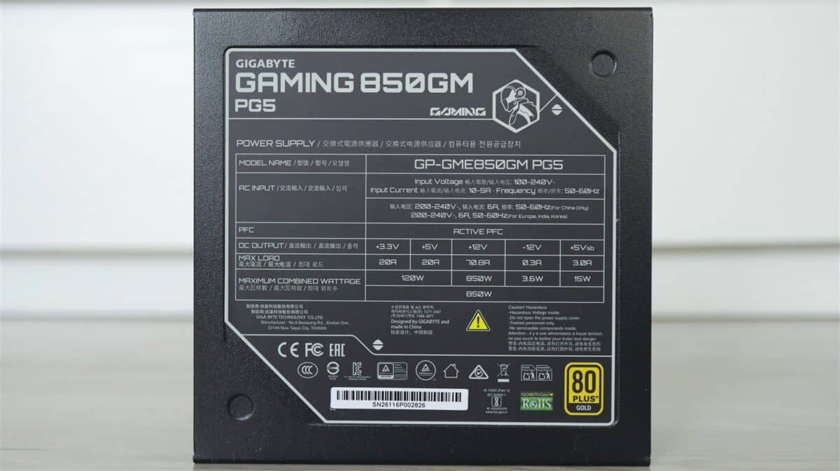 Sursa GIGABYTE Gaming 850GM PG5