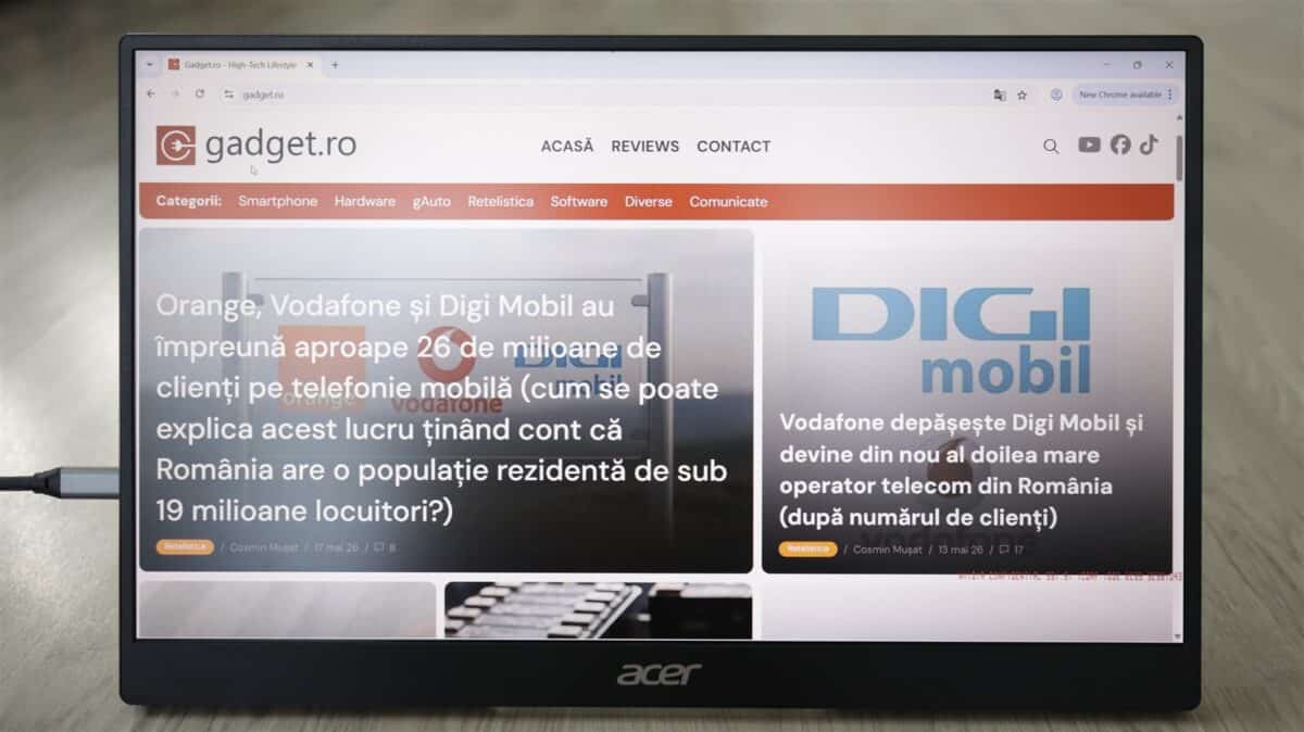 Monitor portabil Acer PM161Q - prezentare
