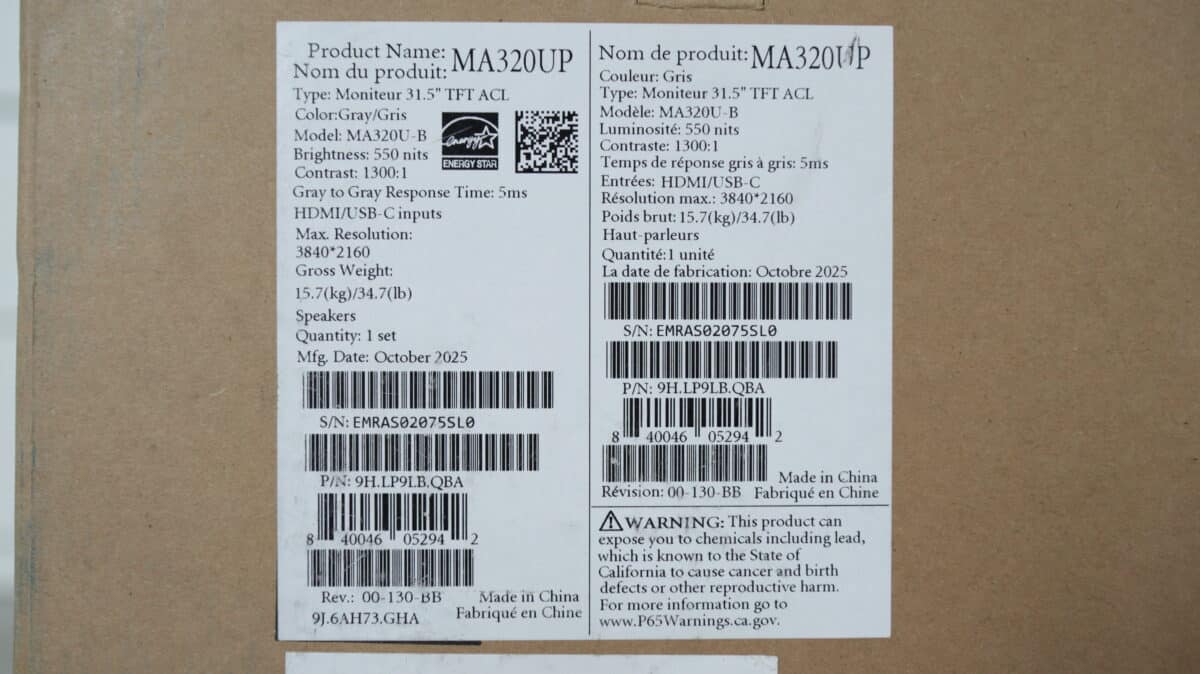 Monitor BenQ MA320UP - review