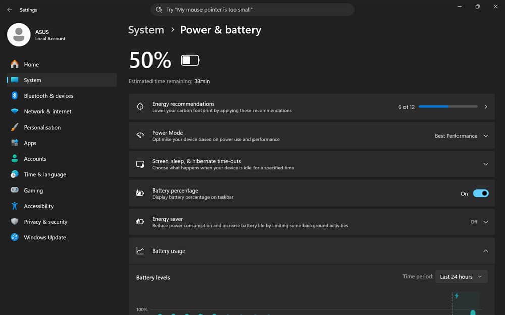 Autonomie ASUS Zenbook A14 (UX3407N)