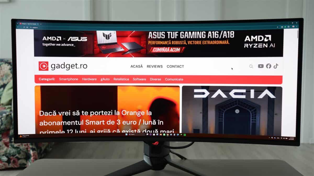 Monitor curbat de gaming ASUS ROG Swift OLED PG34WCDN - review
