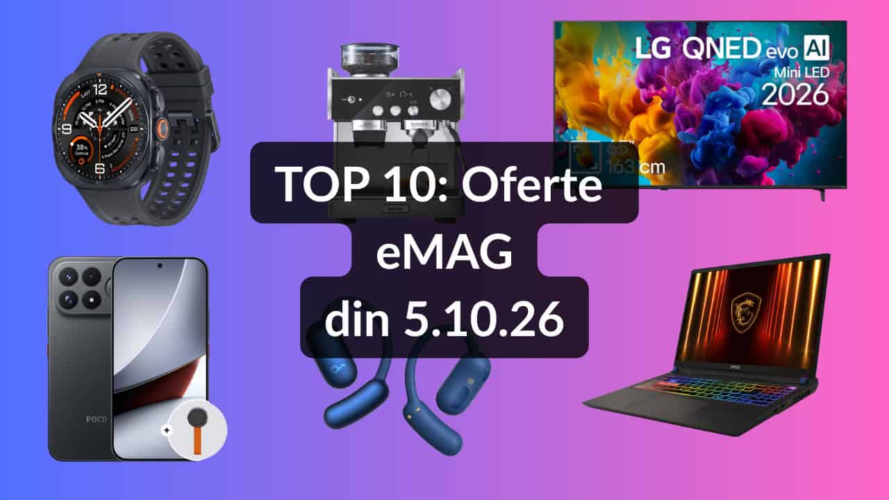 eMAG selection features headphones, espresso machine, laptop and TV
